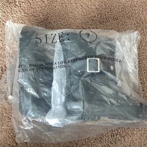 Magical mamas handmade (made with magic) black Mickey Mouse rainboots size 7